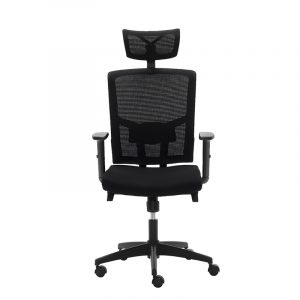 SILLA VIENA ERGONÓMICA NEGRA CON CABECERO