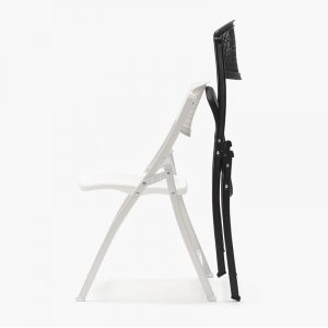 SILLA SEUL PLEGABLE, ASIENTO Y RESPALDO EN PVC NEGRO